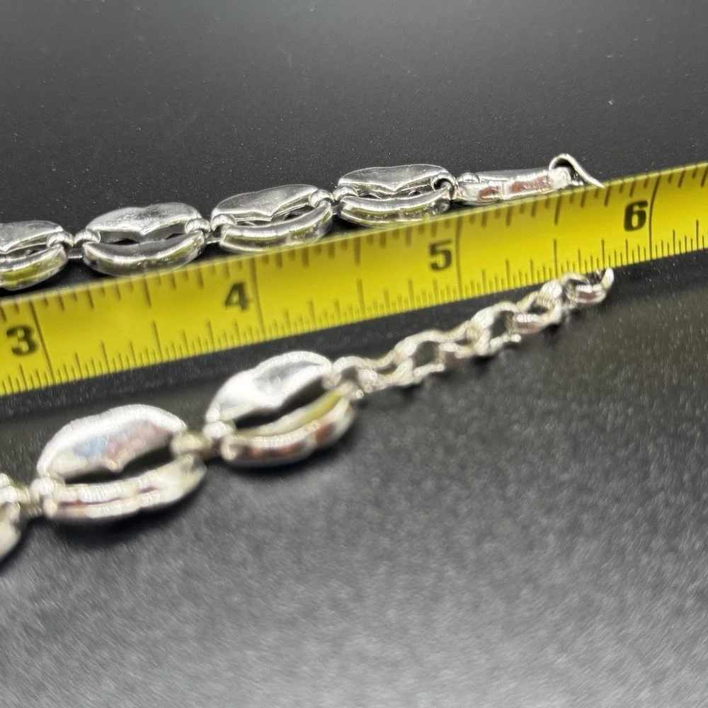 Estate Vintage Silver Plated Link Art Deco Style Choker Necklace 12